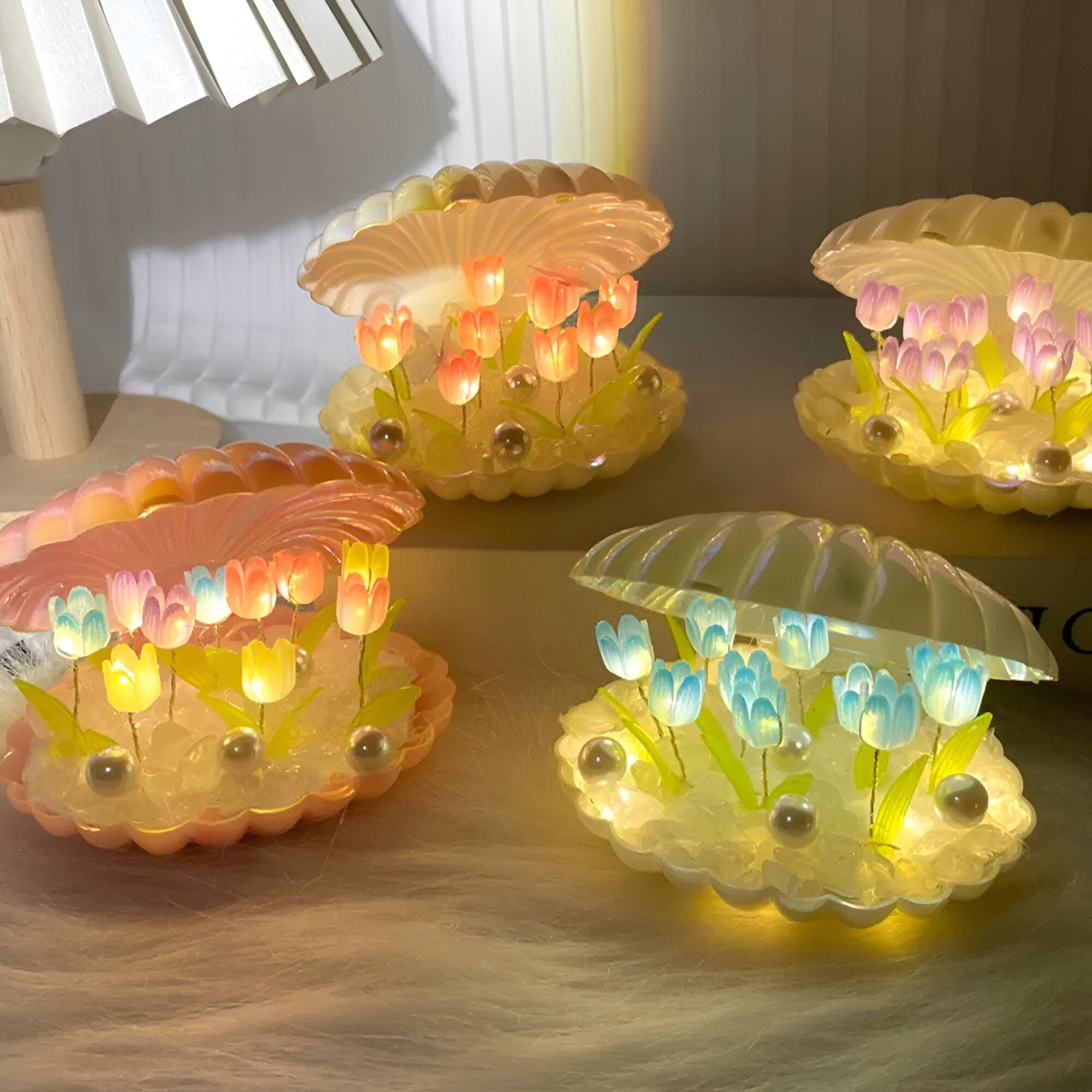 Shell Tulip Handmade  Night Lamp