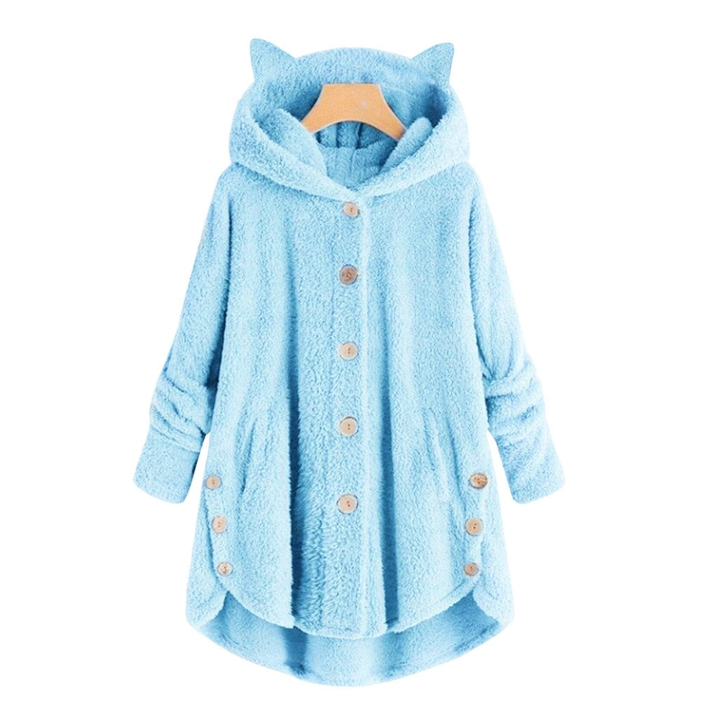 Manteau à capuche à oreilles de chat tendance