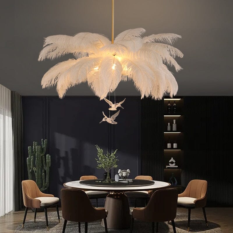 Chandelier en plumes moderne