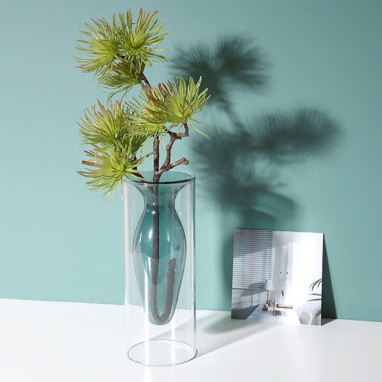 Farve Indlæg Glas Vase