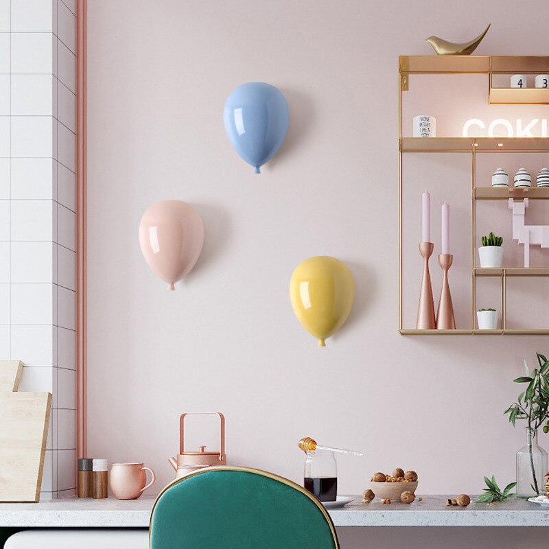 Adorno de cerámica para colgar en la pared con forma de globo