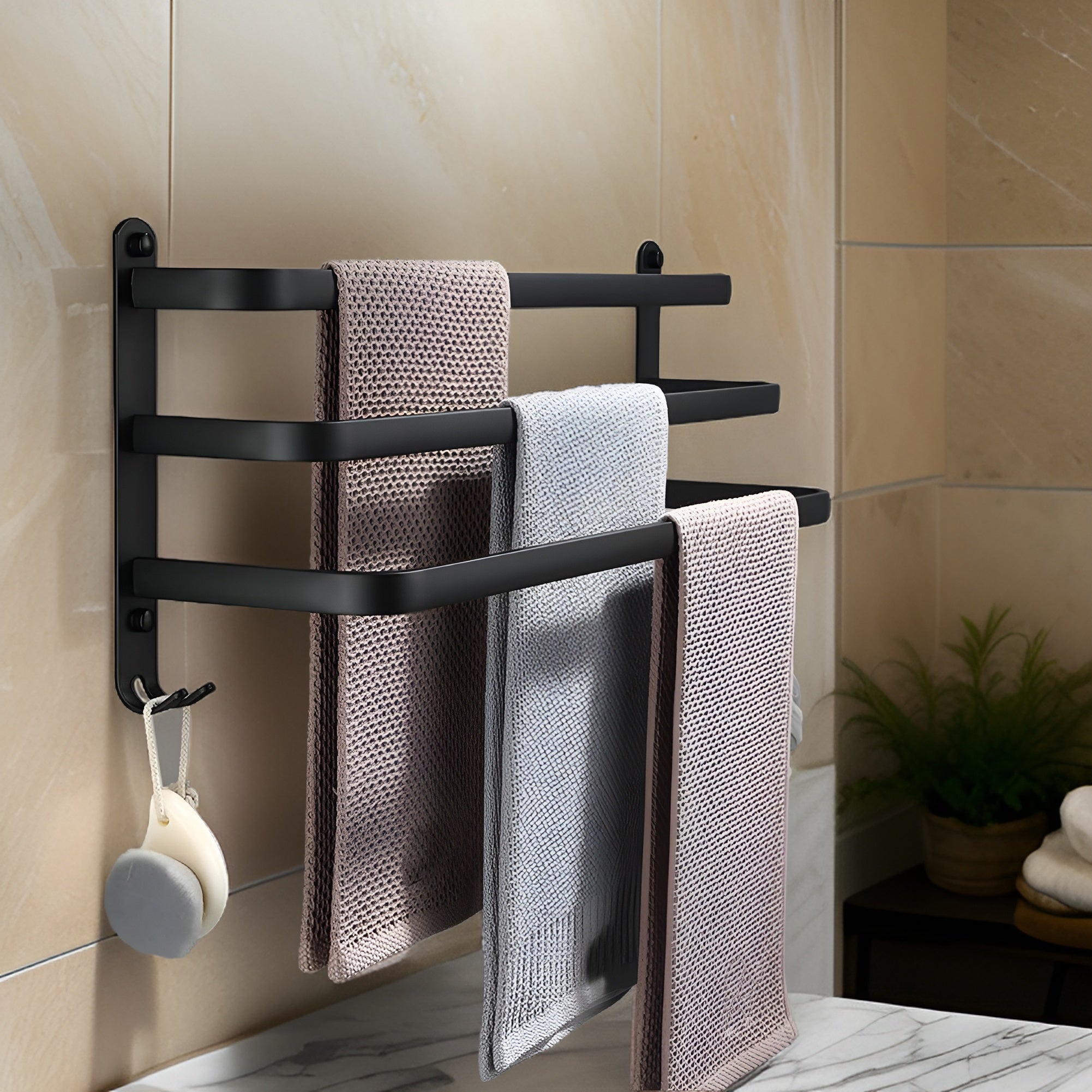 LuxeRack - Stylish Space-Saving Wall-Mounted Towel Holder