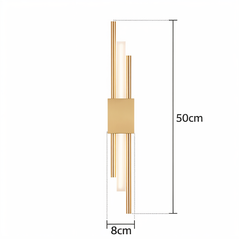 NobleGlow Gold-Schwarze Wandleuchte – luxuriöses lineares Design, einstellbare warme/neutrale/kühle Beleuchtung