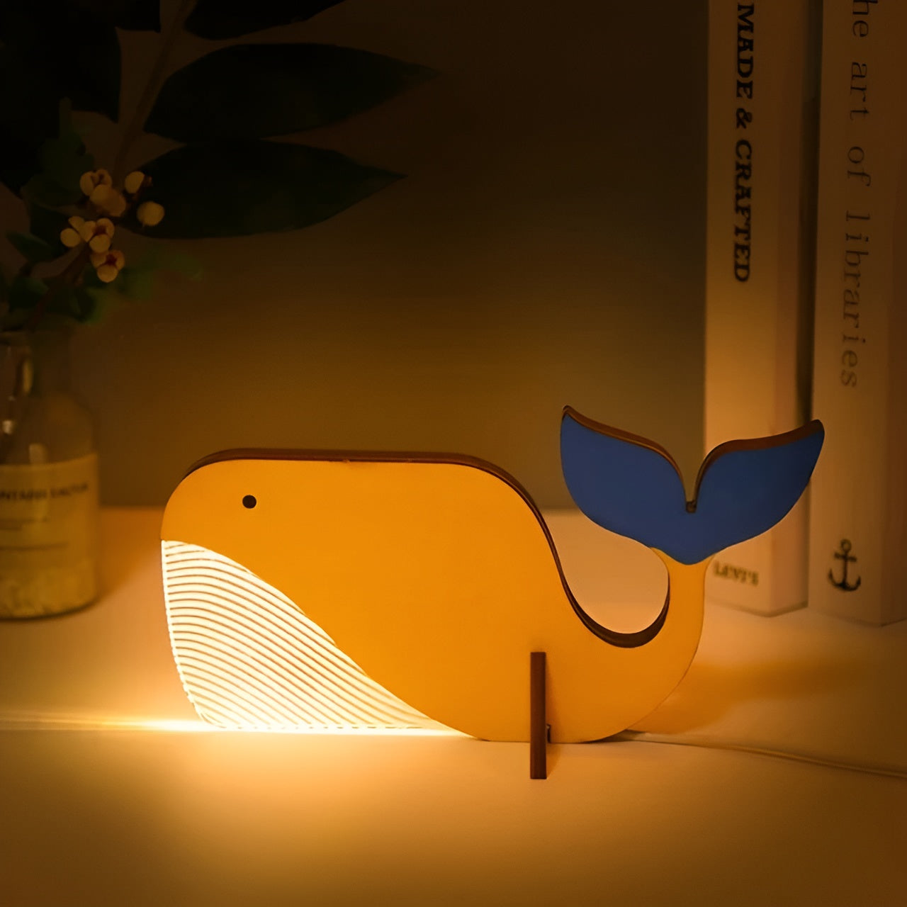 Wildlife Lamp - Wood-Acrylic Animal Table Lamp LED Night Light