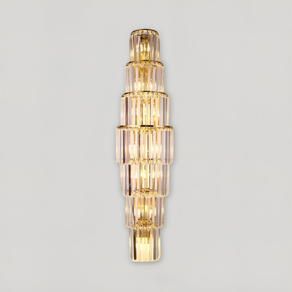 Opulent Pillar Crystal Wall Lamp