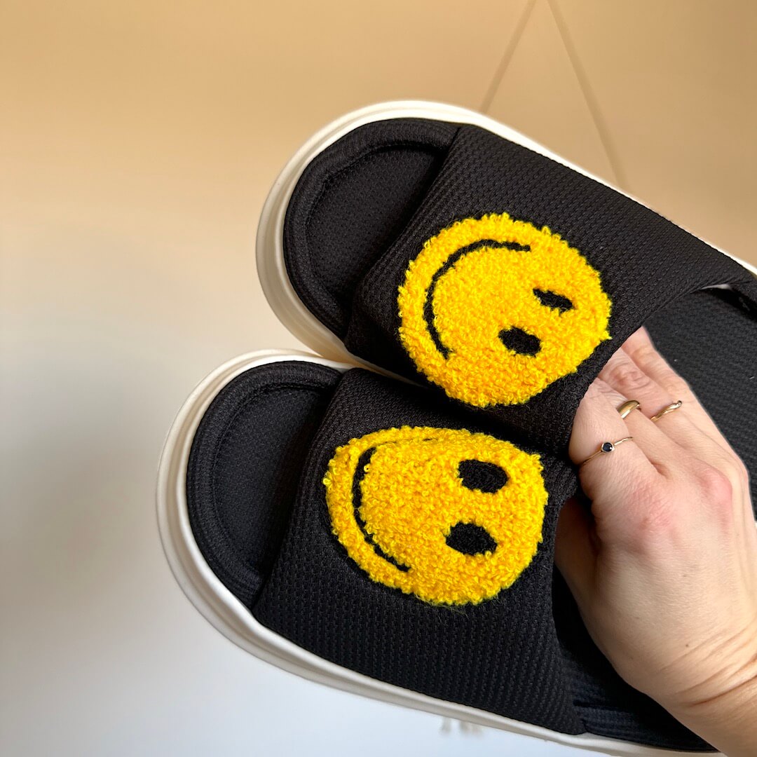 Pantofole con piattaforma Happy Face