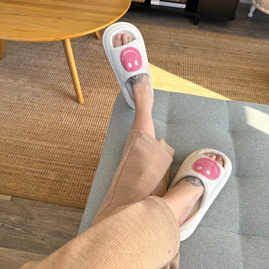 Happy Face Platform Slippers