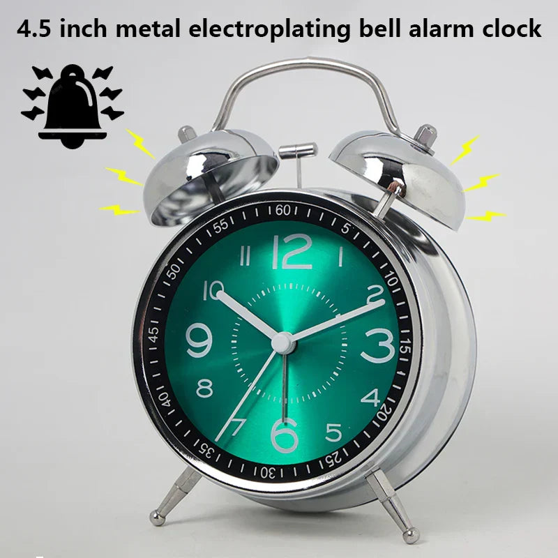 Traditional Metal Analog Alarm Clock with Classic Design