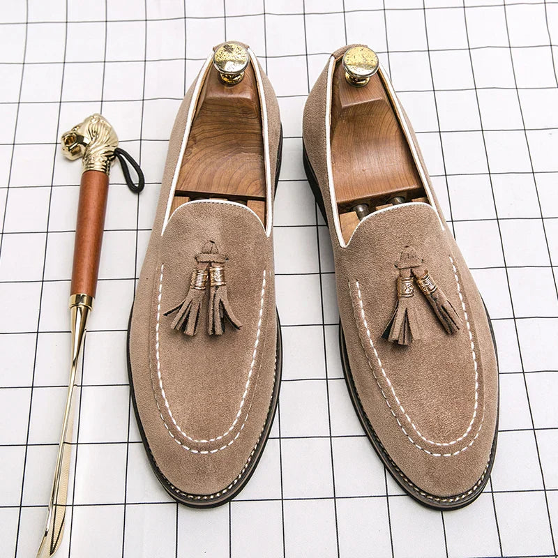 Mocassins de Couro Suede Italiano para Homens