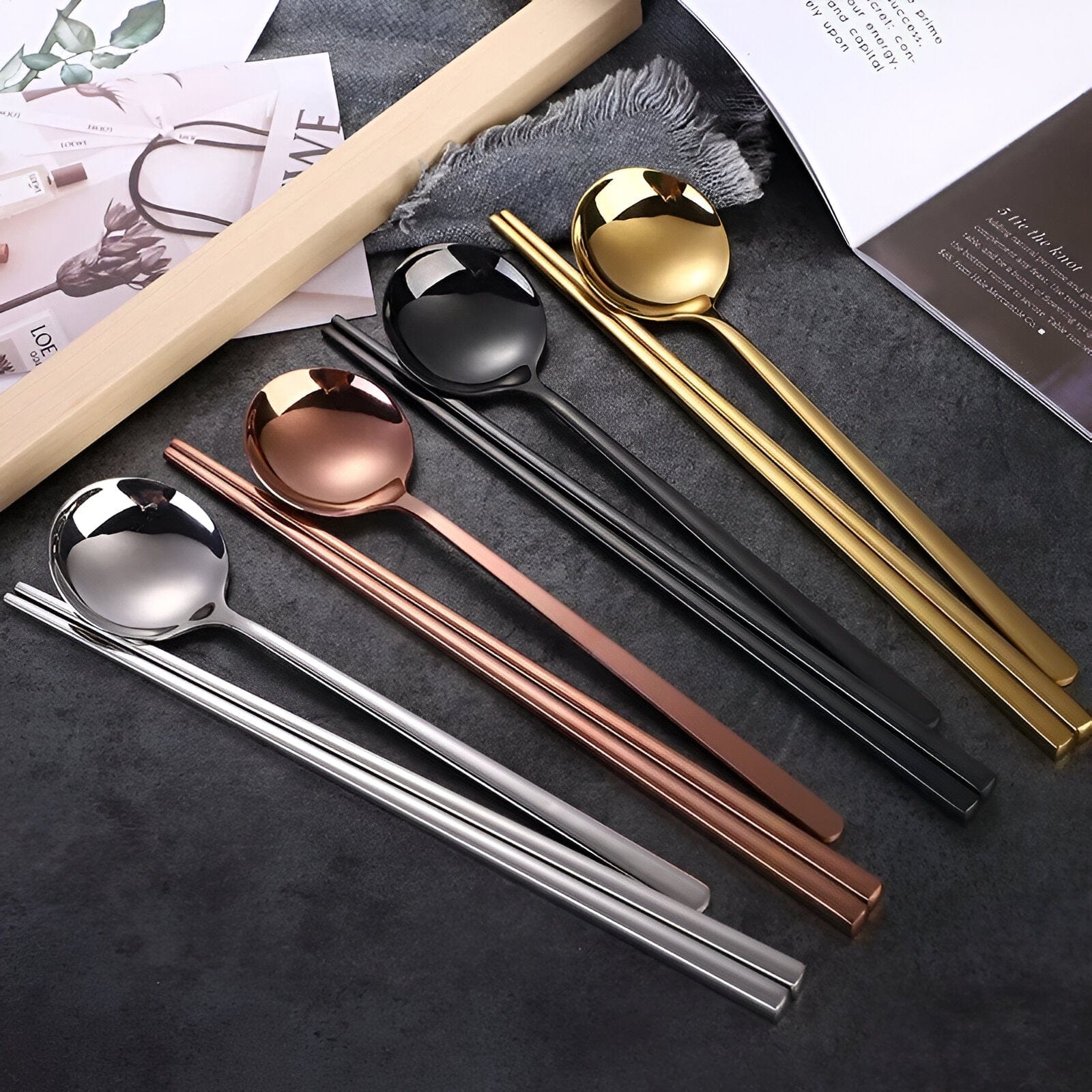 Chopsticks Spoon Cutlery Set