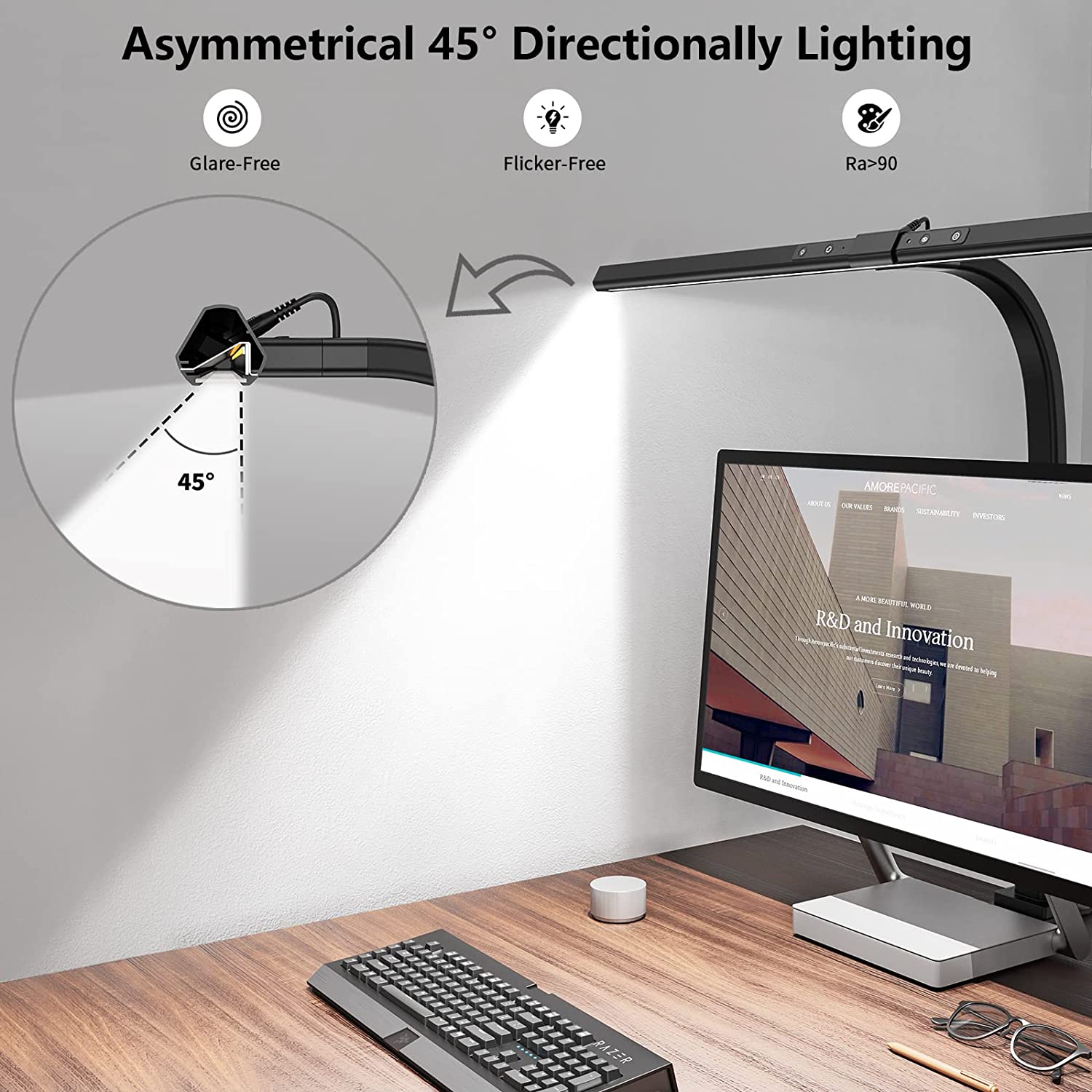 Lámpara de escritorio Architect Clamp: iluminación LED moderna para la eficiencia de la oficina en el hogar