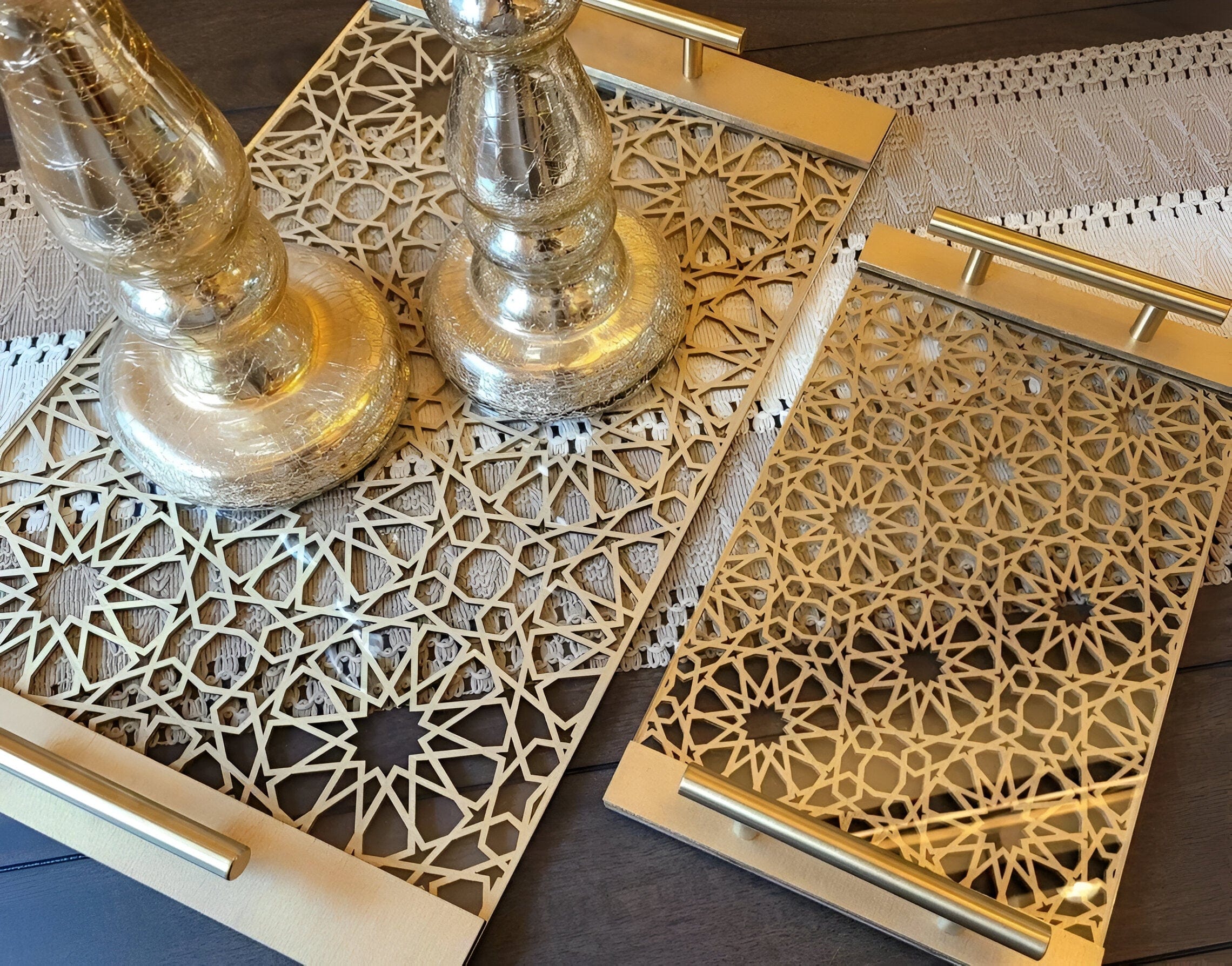 Nordic Gold Pineapple Leaf Tray