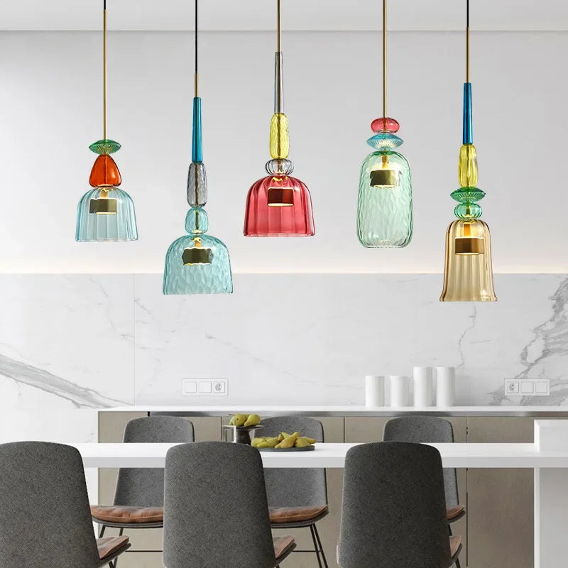 UrbanSimplicity - Pendant lights with colored glass