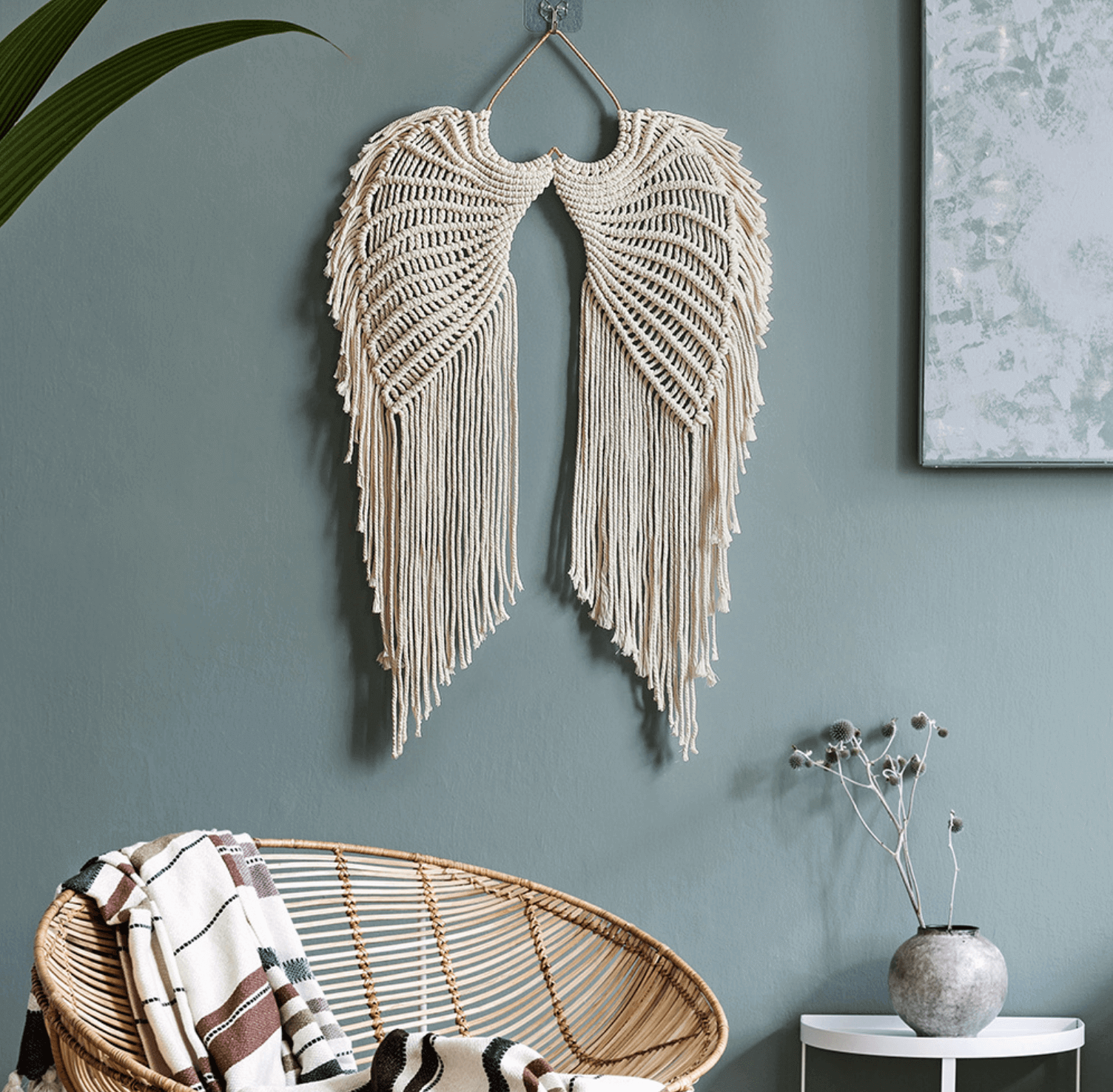 Závěsná nástěnná dekorace Angel Wings Macrame