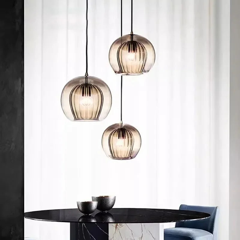 TimberGlow - Modern glass pendant lamp