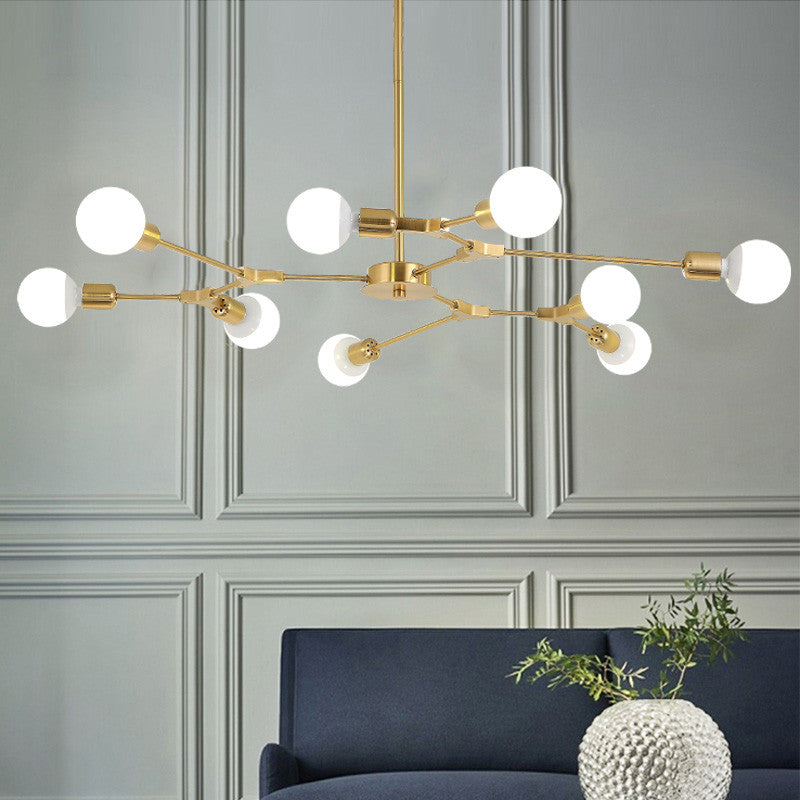 Lampadario moderno con lampadine glamour