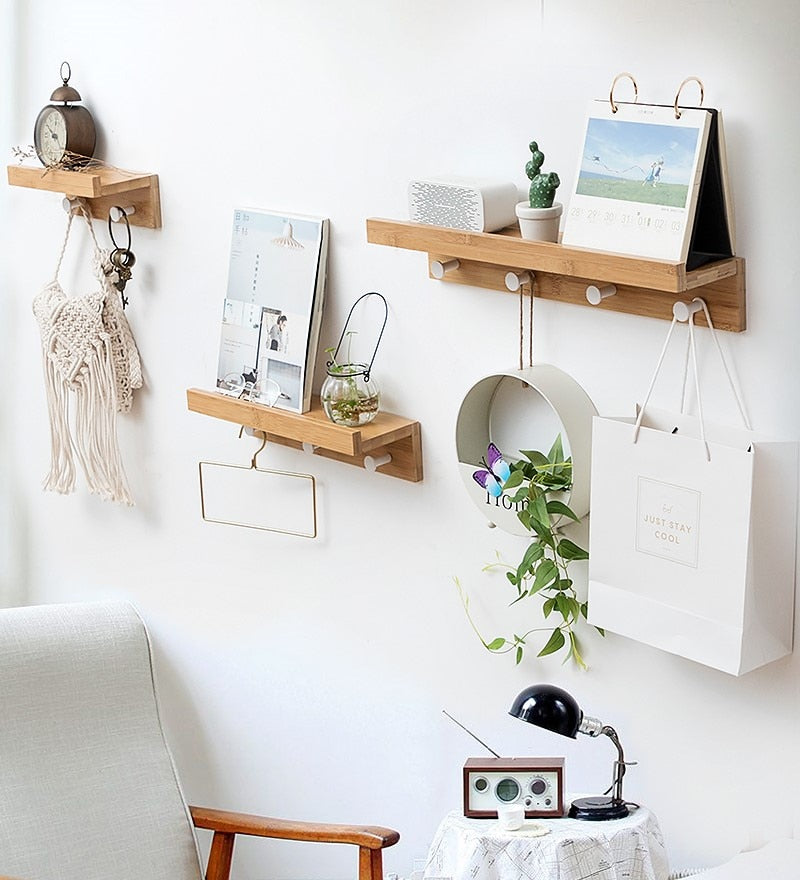 Cooper Wall Storage Shelf with Hooks