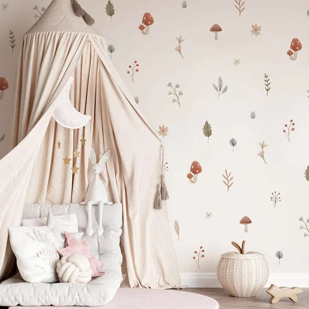 Mystical Mushroom & Floral Magic Wall Sticker Decals