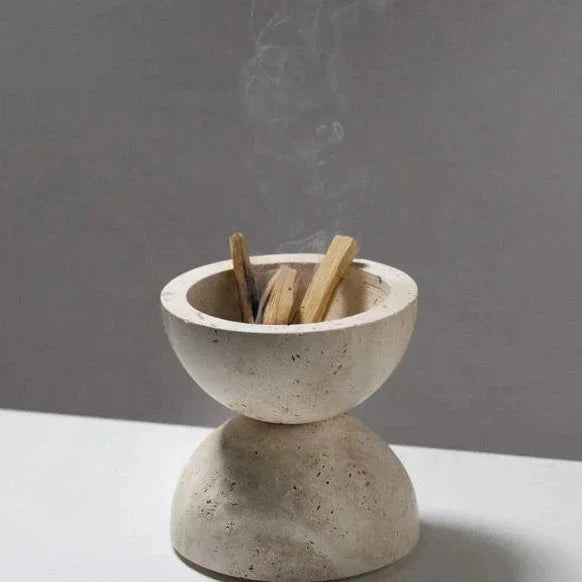 Natural Marble Cave Hole Stone Incense Burner - 7 Colours