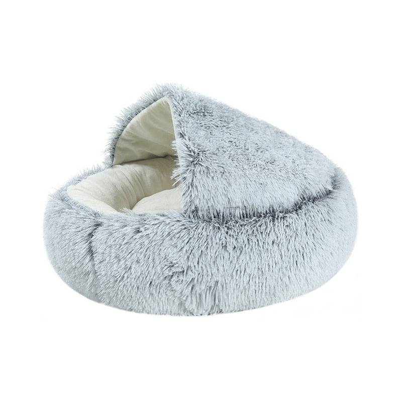 Round Plush Calming Dog/Cat Cave Bed