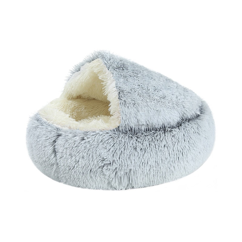 Round Plush Calming Dog/Cat Cave Bed