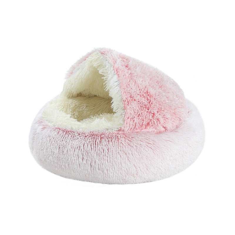 Round Plush Calming Dog/Cat Cave Bed