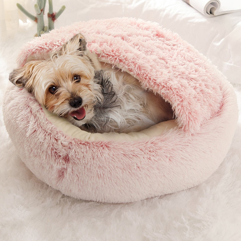 Round Plush Calming Dog/Cat Cave Bed