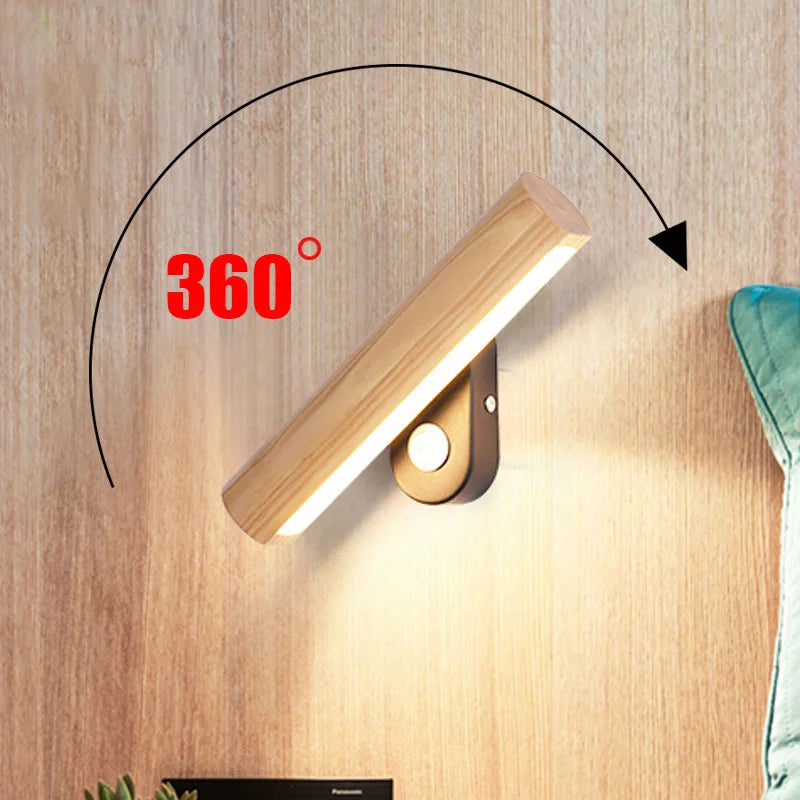 WoodGlow - LED wooden bedroom wall light