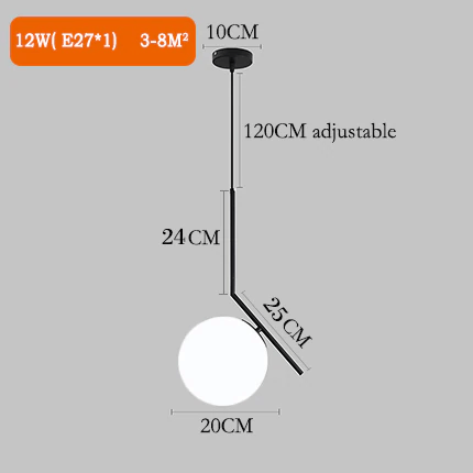 Lampes suspendues en forme de boules de verre nordiques