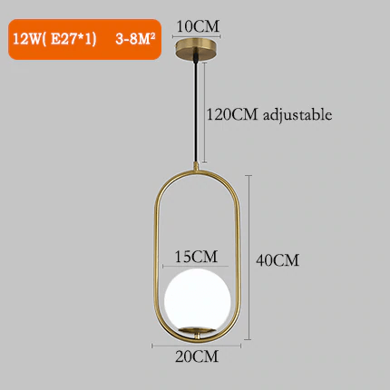 Lampes suspendues en forme de boules de verre nordiques