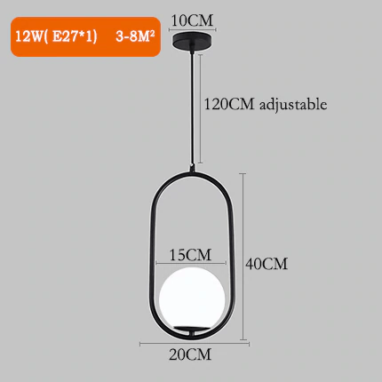 Lampes suspendues en forme de boules de verre nordiques