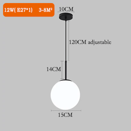 Lampes suspendues en forme de boules de verre nordiques