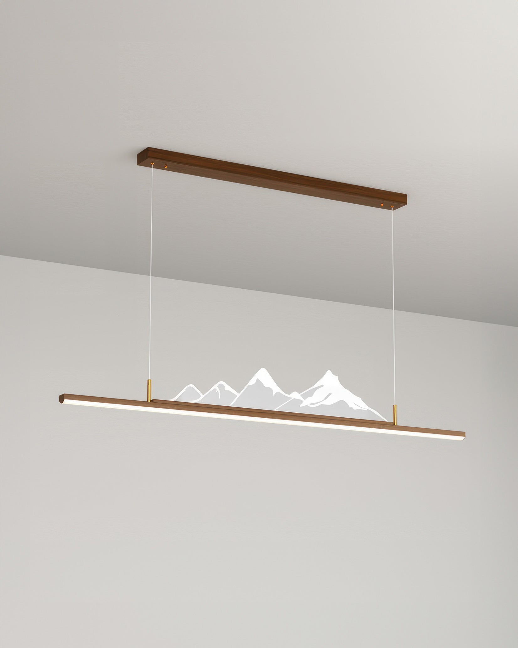 Lampada a sospensione con venature lunghe in legno giapponese Zen