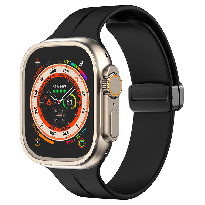 Jednoduchý silikonový magnetický skládací pásek pro Apple Watch