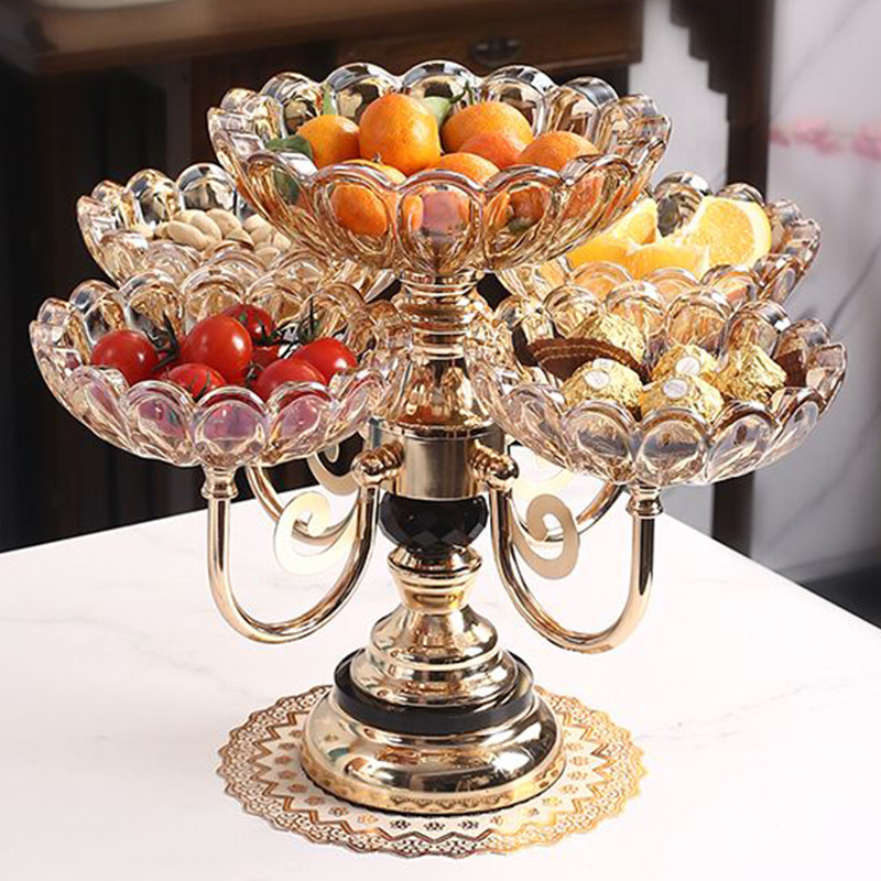 Corbeille à fruits rotative multicouche en verre