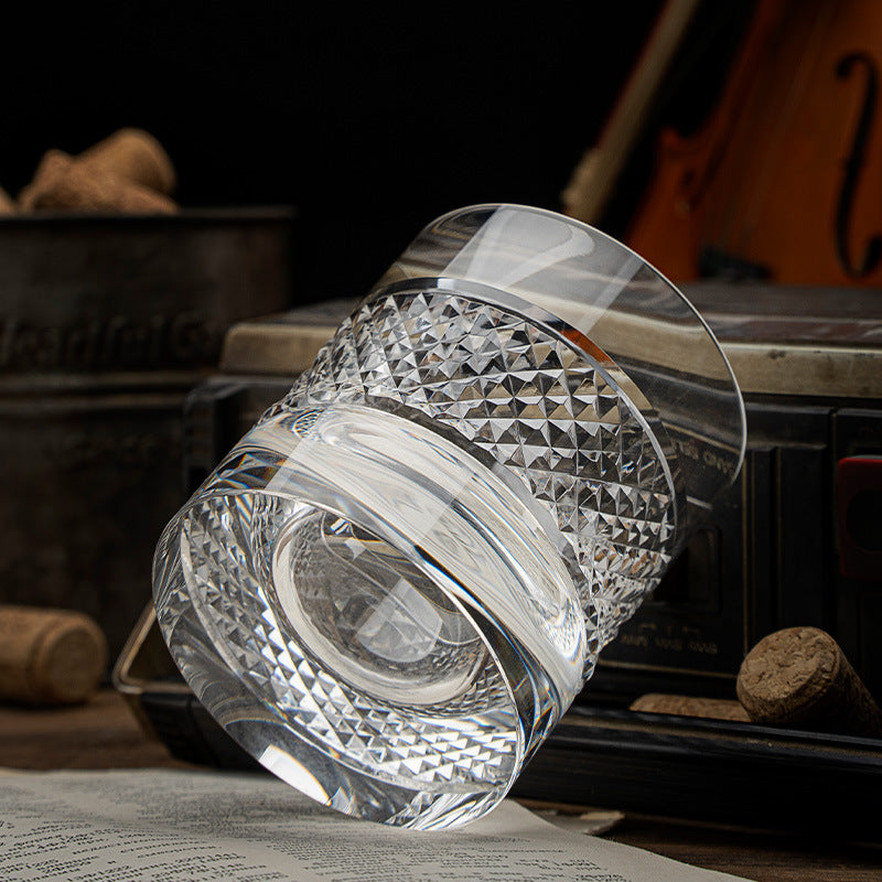 Edo Kiriko Diamond flerfargede whiskyglass med treboks