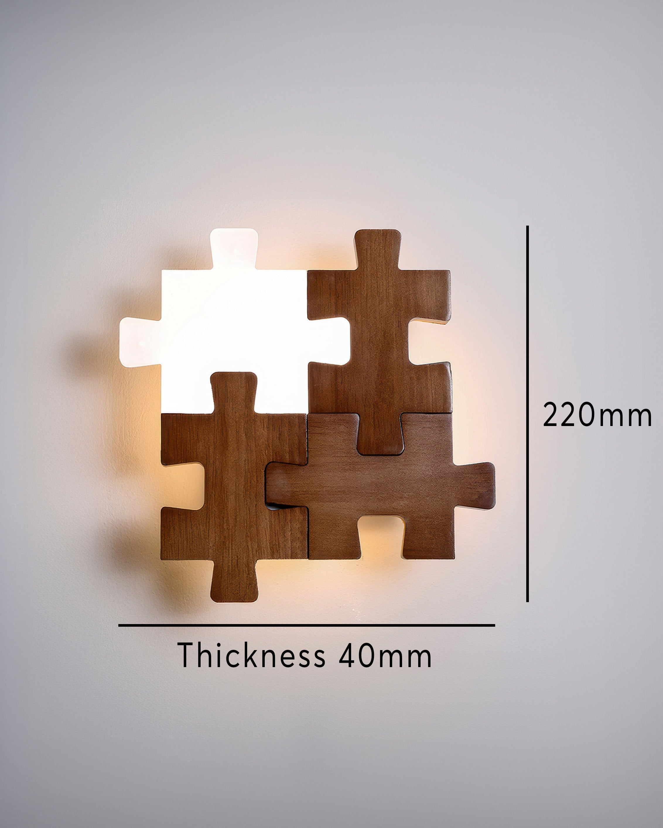 Lampada da parete a LED con luce a puzzle in legno nordico