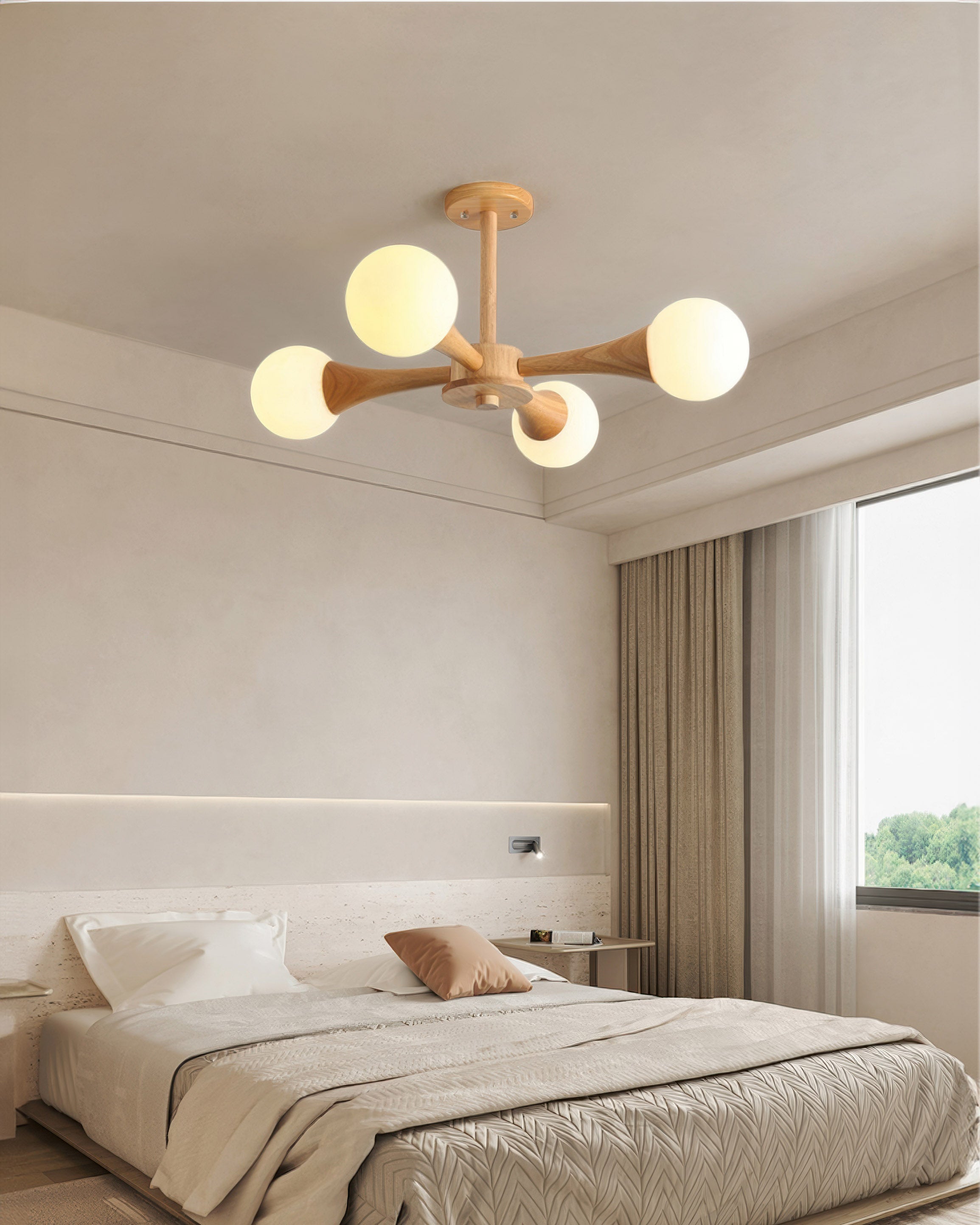 Lampada a sospensione in noce scandinavo Simplicity