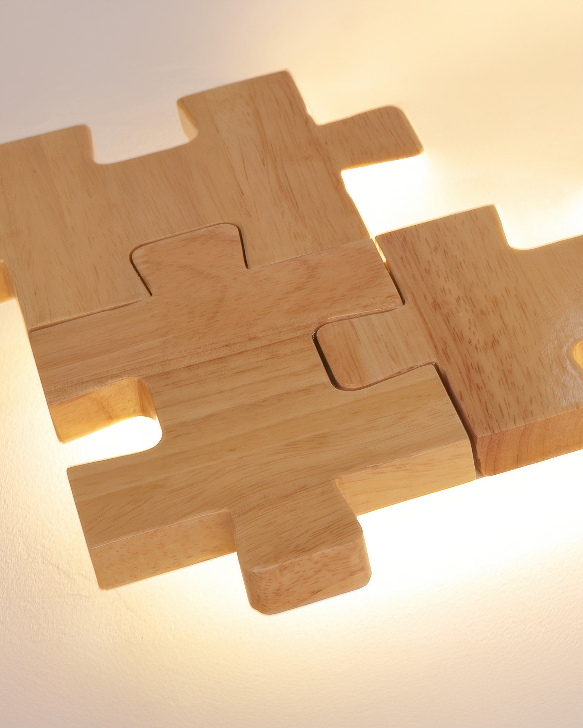 Lampada da parete a LED con luce a puzzle in legno nordico