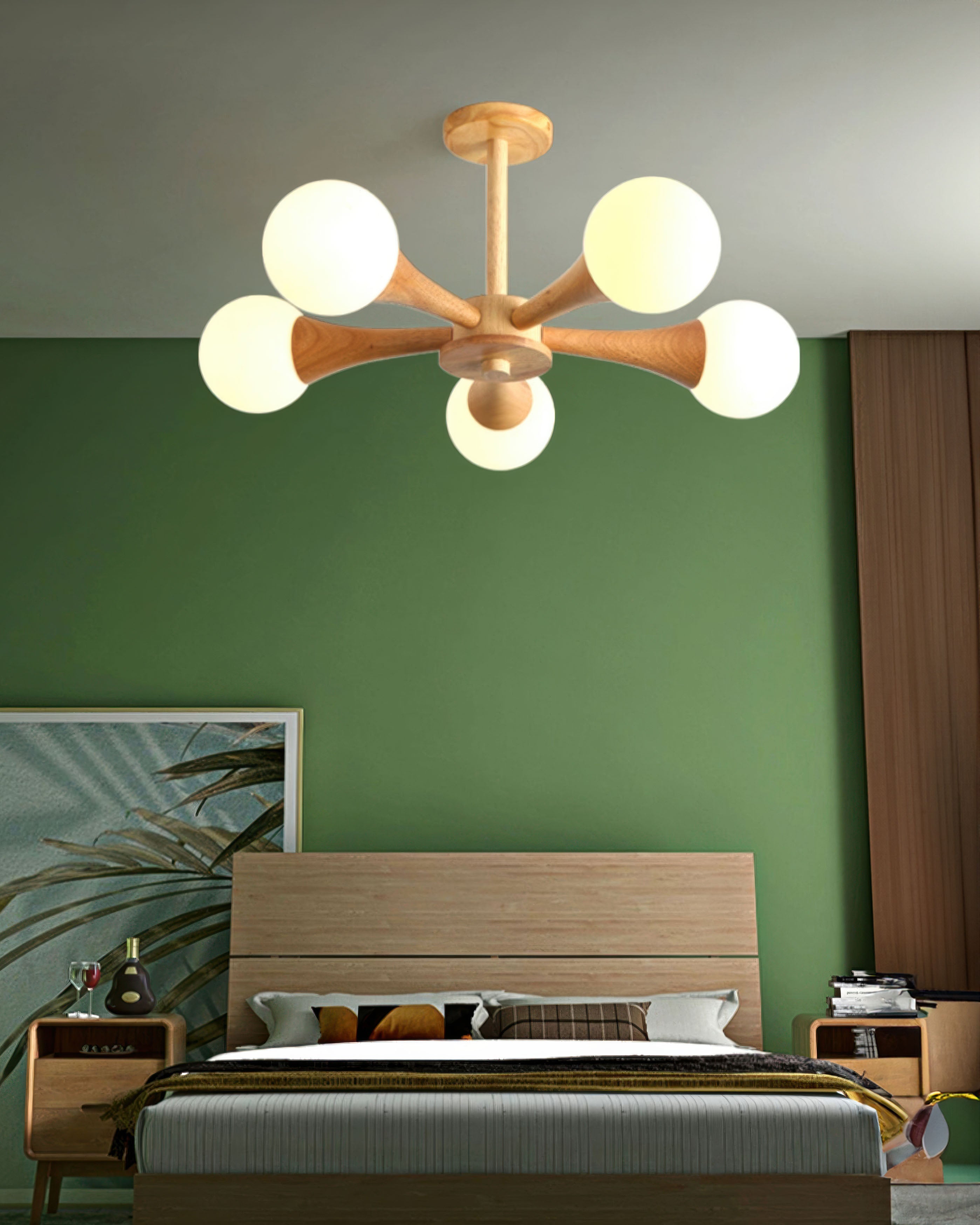 Lampada a sospensione in noce scandinavo Simplicity