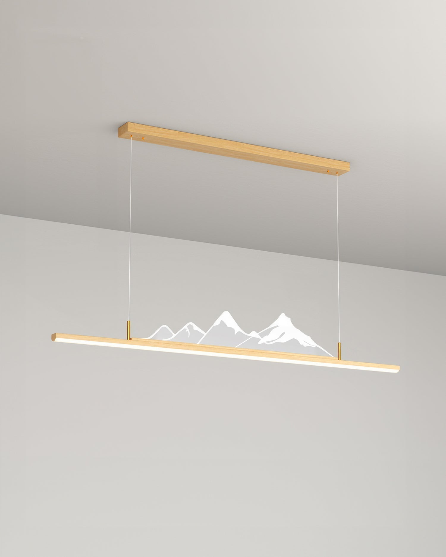 Lampada a sospensione con venature lunghe in legno giapponese Zen