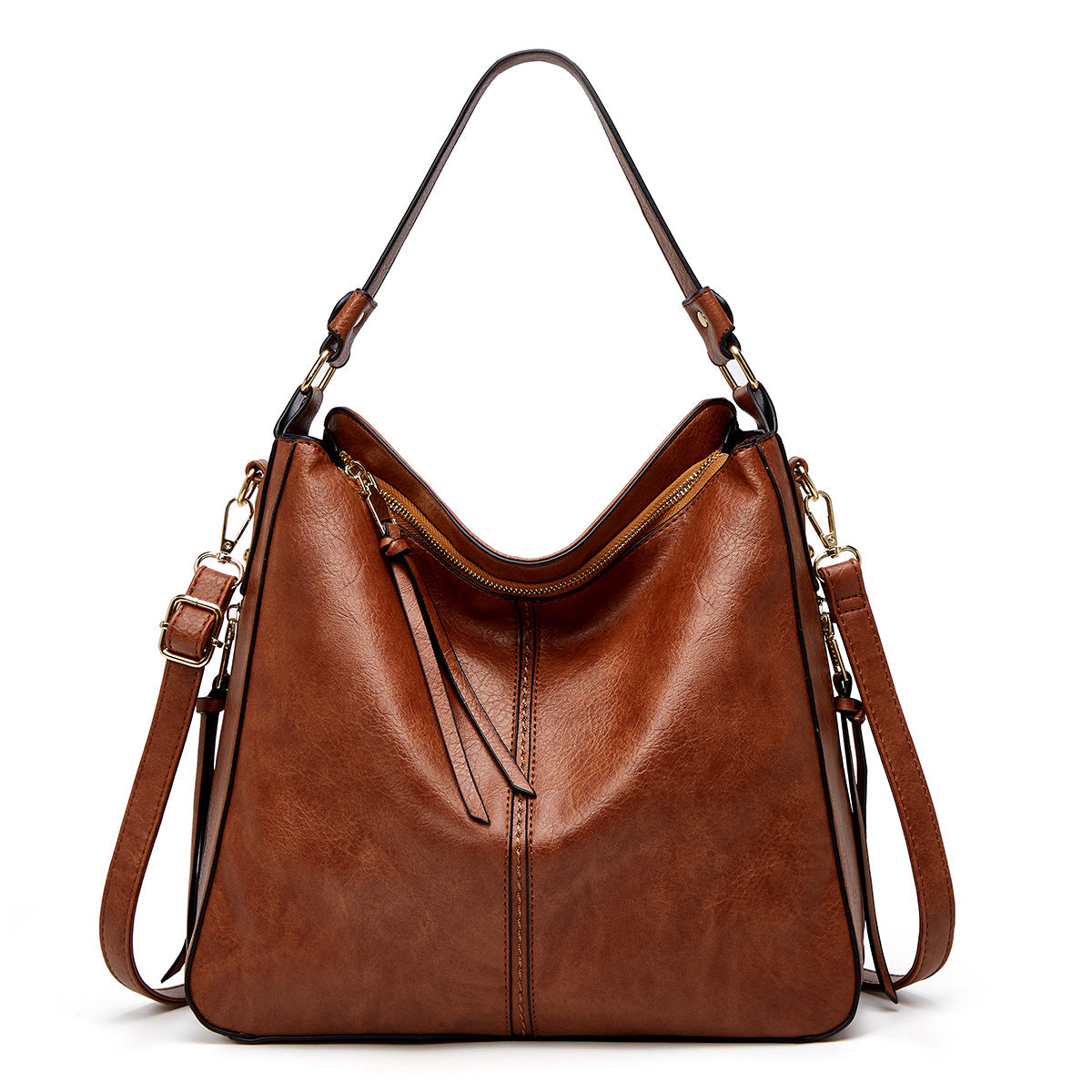 The Belgravia Faux Leather Vintage Shoulder Bag & Pouch