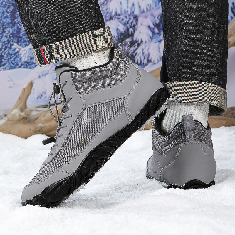 Stivali da neve autunnali e invernali Scarpe casual alte e traspiranti calde Scarpe invernali a piedi nudi antiscivolo e impermeabili (unisex)