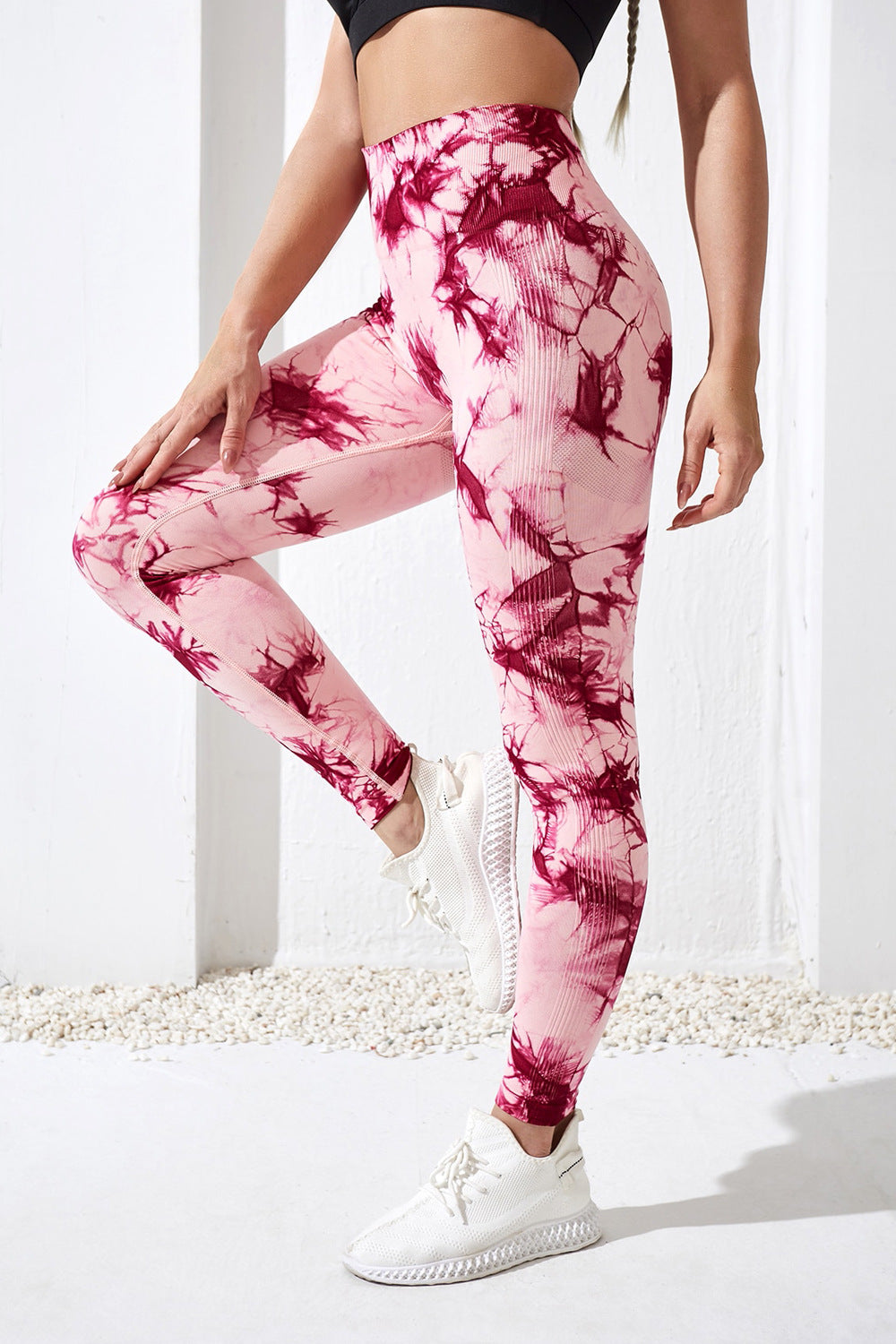 Legginsy z wysokim stanem w tie-dye