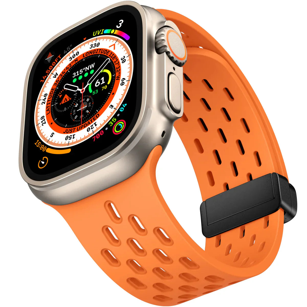 Bracelet en silicone magnétique et respirant pour Apple Watch