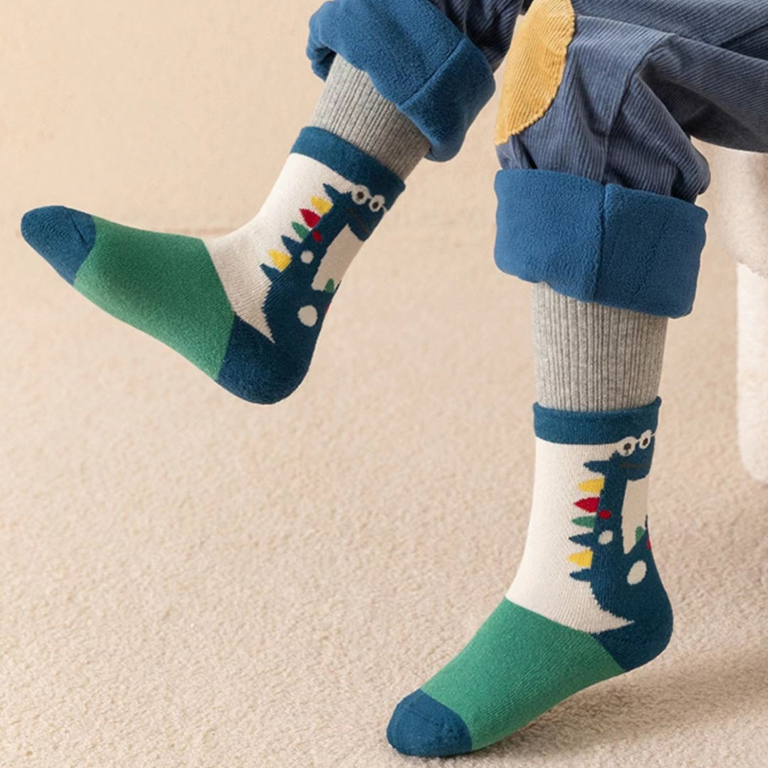 Schwere Dino-Socken aus Baumwolle für Kinder