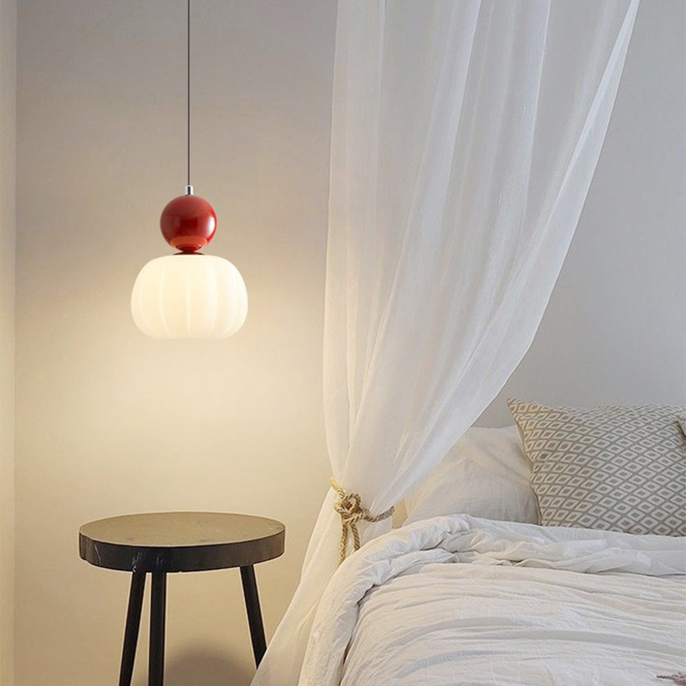 Mini lampe suspendue avec abat-jour en forme de citrouille