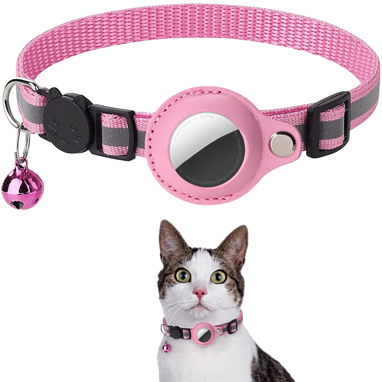 Pawfey Intelligentes Katzenhalsband mit Apple AirTag-Halter