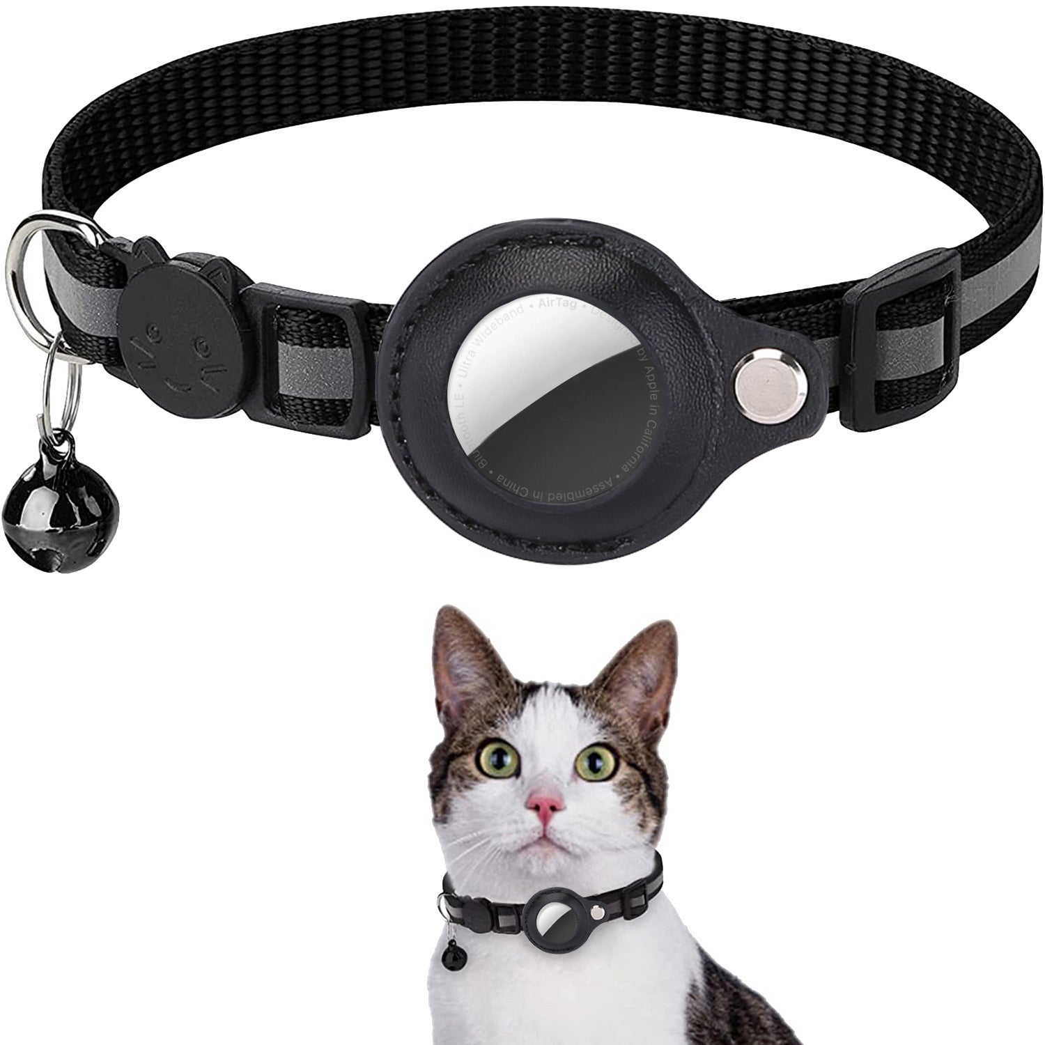 Pawfey Intelligentes Katzenhalsband mit Apple AirTag-Halter