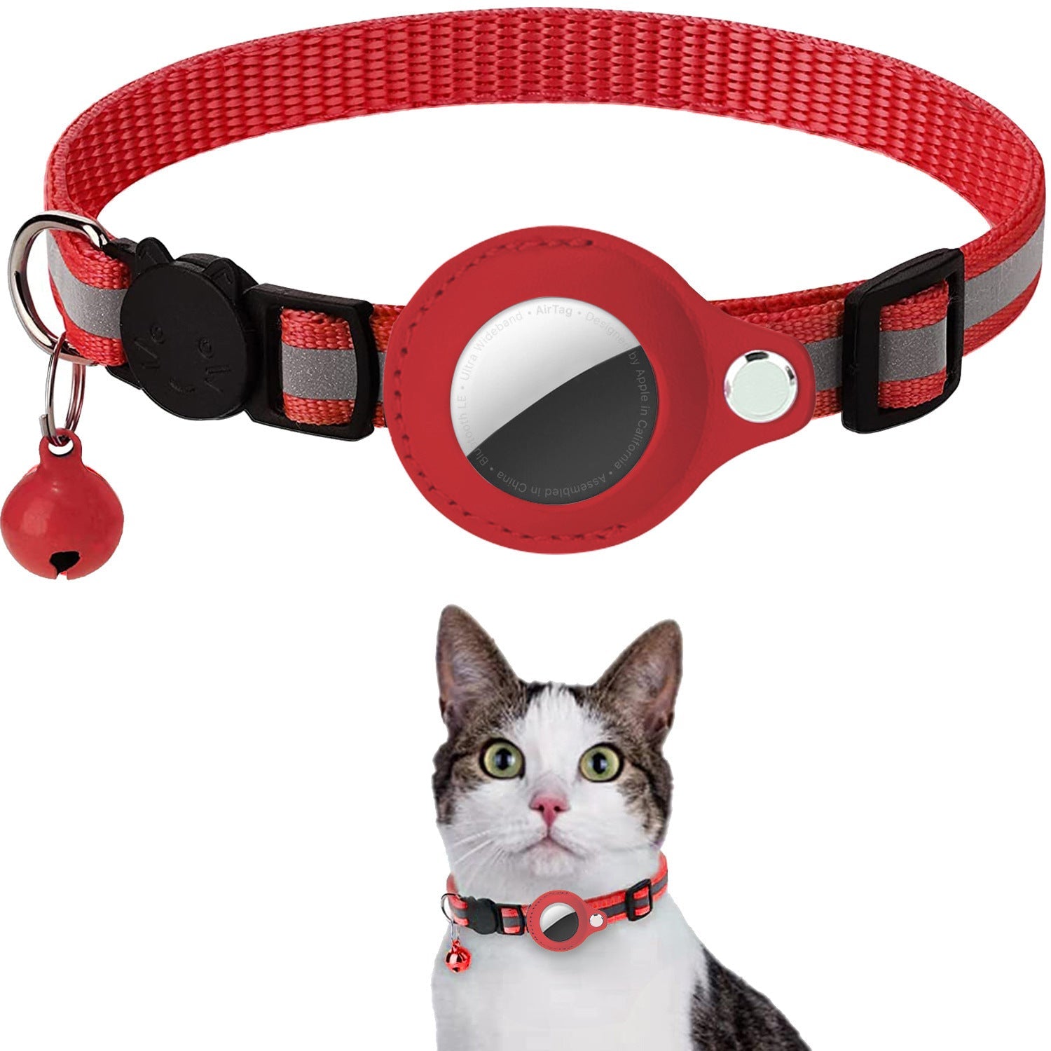 Pawfey Intelligentes Katzenhalsband mit Apple AirTag-Halter